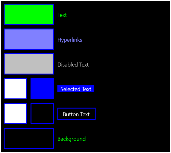 Color Palette for High Contrast #2