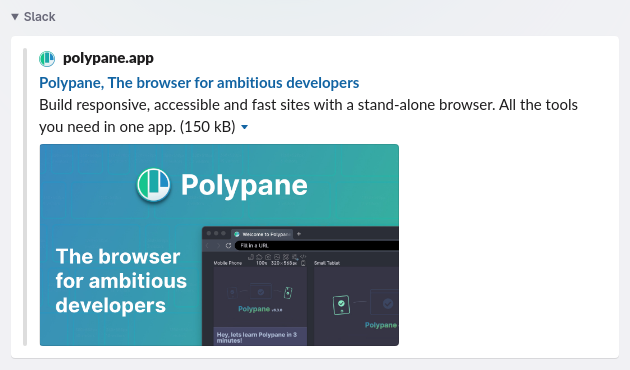 A Slack preview.
