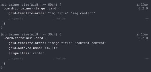 Container queries in the Polypane Element inspector