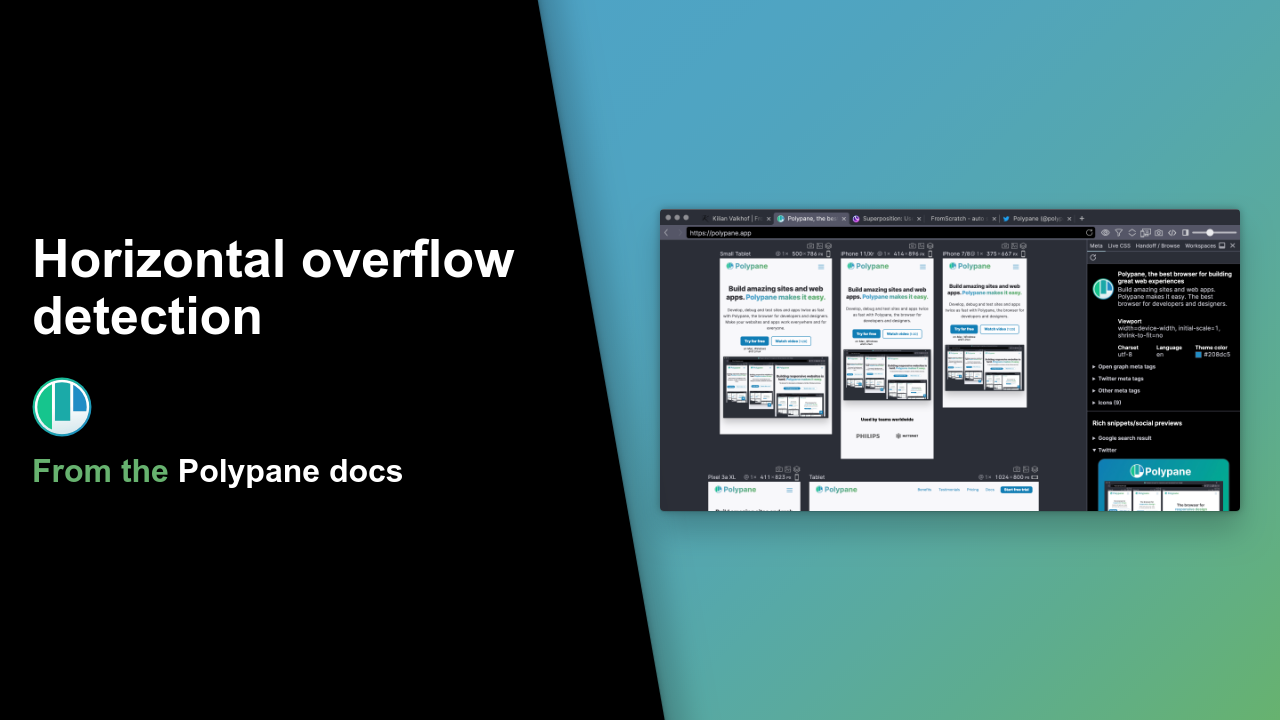 Horizontal overflow detection Polypane