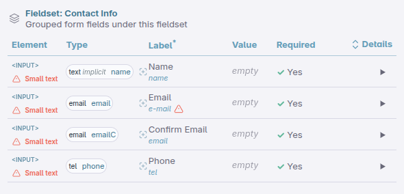 Autocomplete warnings