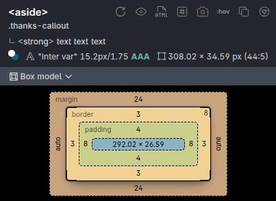 Box model with border radius