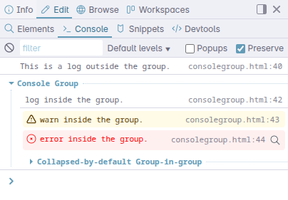 Console group example