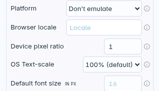 The device pixel ratio setting in the Polypane emulation panel