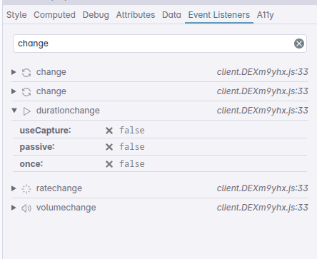 Filtered Event listener overview