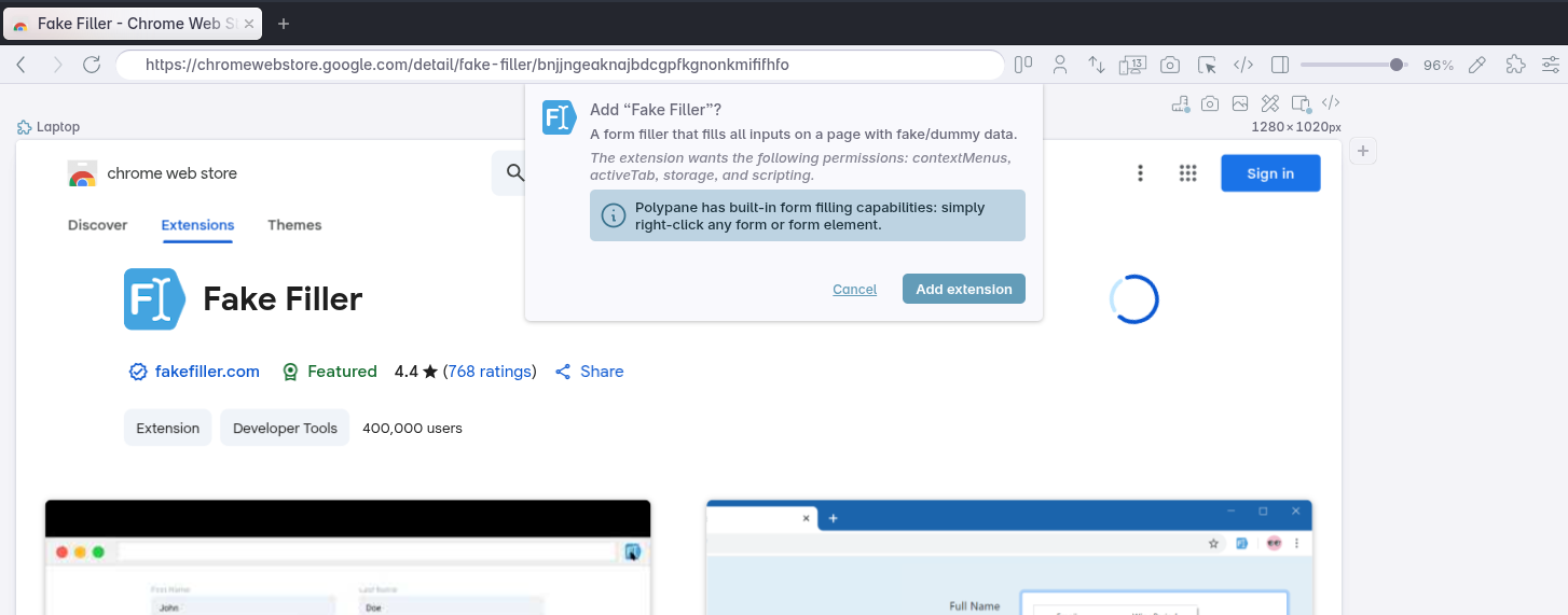 Warning when installing an extension that has a built-in alternative