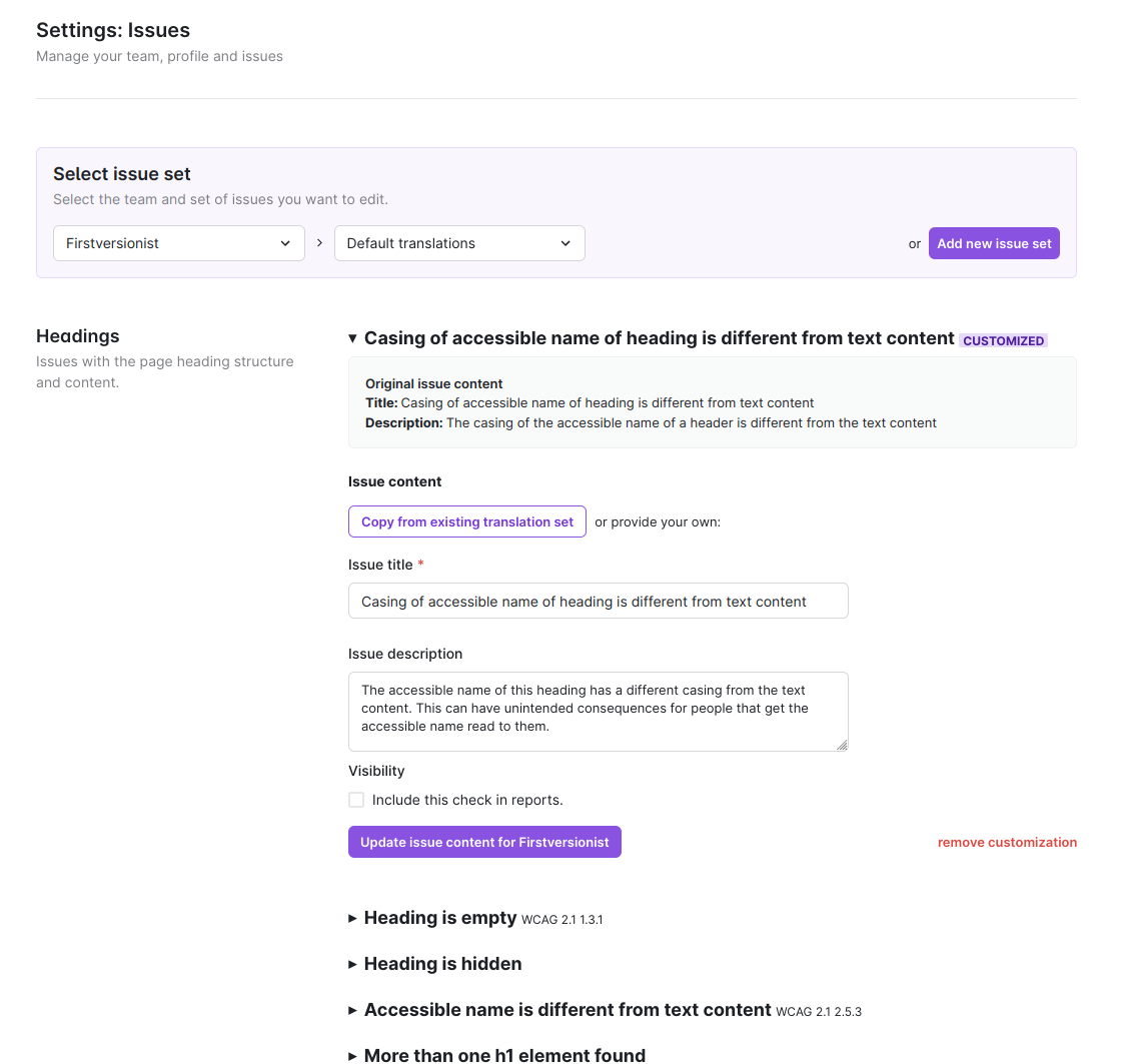 The Polypane Cloud example of a customised issue