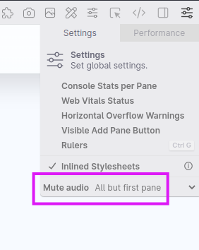 Mute audio option