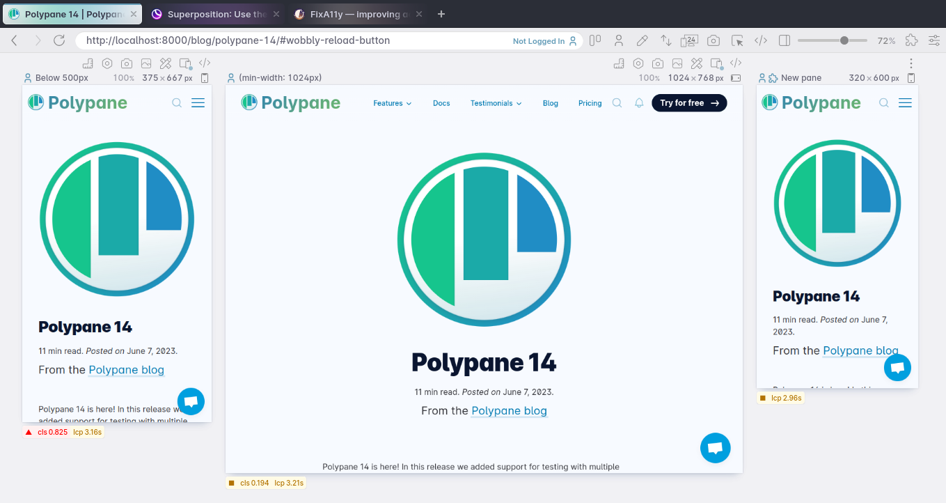 The new Polypane ui