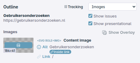 Outline panel showing an element with role img.